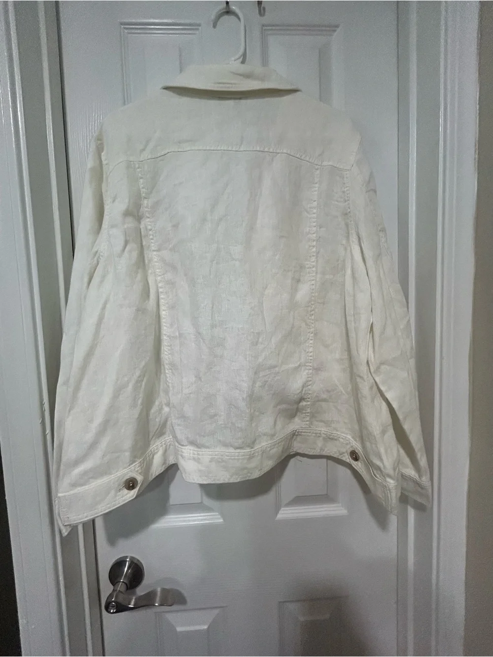 100% Linen 2X PLUS Jacket Coastal Quiet Luxury Coldwater Creek White